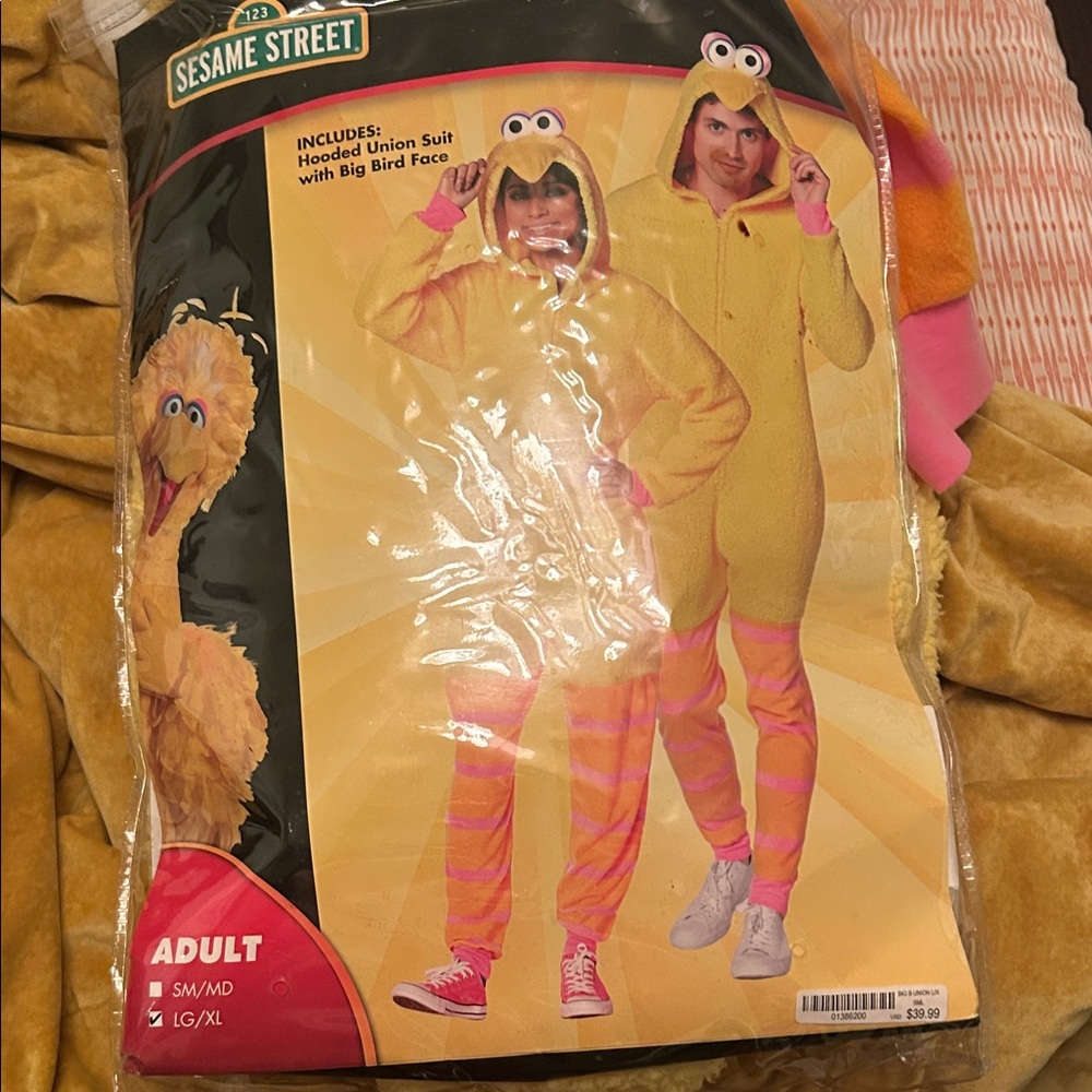 Adult Sesame Street Big Bird Costume - Yellow and Pink
